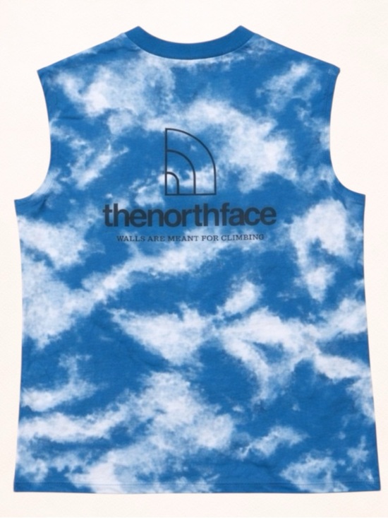 The North Face Cloud Print Muscle Tank Top NWT Blue White S - Picture 2 of 3